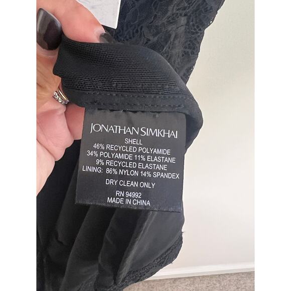 Jonathan Simkhai x REVOLVE Lace Bustier Bodycon Midi Dress Black Women's L NWT - Picture 10 of 13